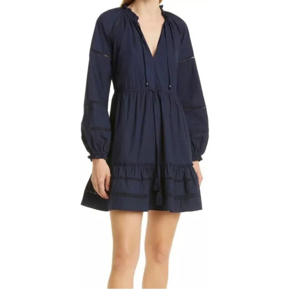 24 Hour Sale: Veronica Beard Danica Navy Cotton Size Medium Dress